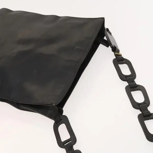 GUCCI Shoulder Bag Leather Black Gold - Picture 6 of 12